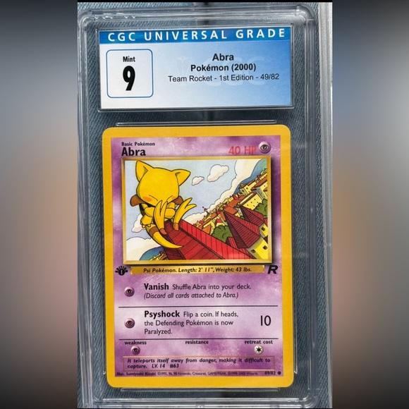 Pokemon Other - 1st Edition Abra Pokemon Card graded!